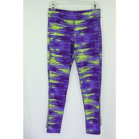 Old Navy Leggings Girl's Size 14 XL Striped Long Purple - Picture 1 of 4